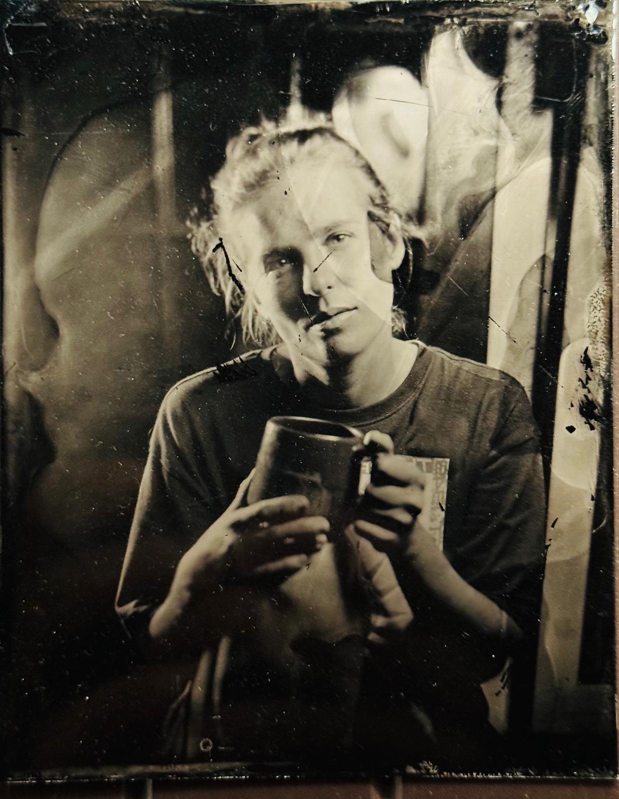 Tintype portrait of a couple